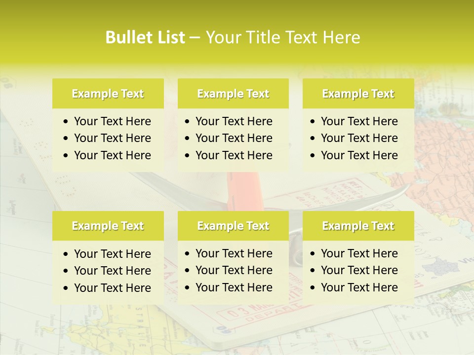 Plane Passport World PowerPoint Template