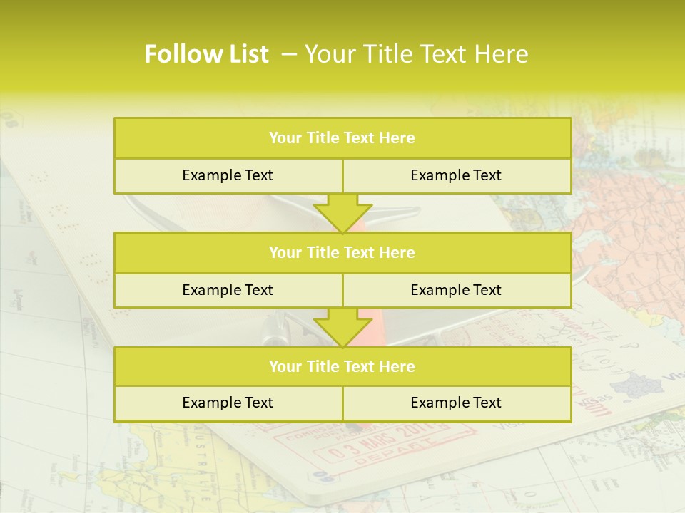 Plane Passport World PowerPoint Template
