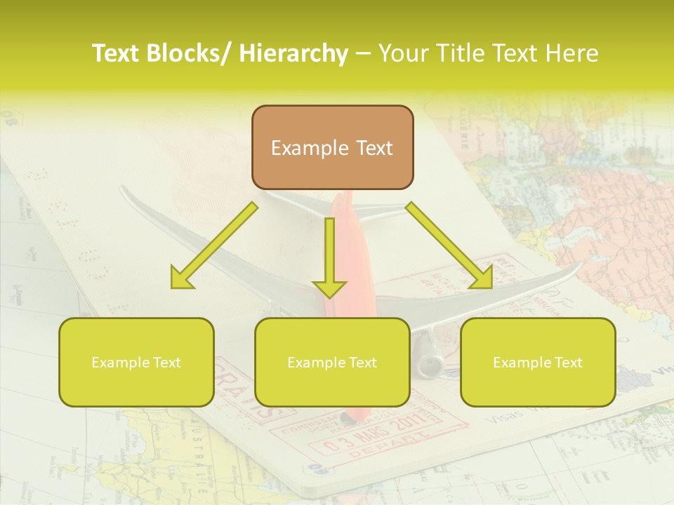 Plane Passport World PowerPoint Template