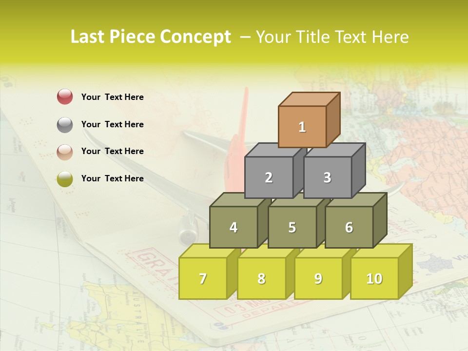 Plane Passport World PowerPoint Template