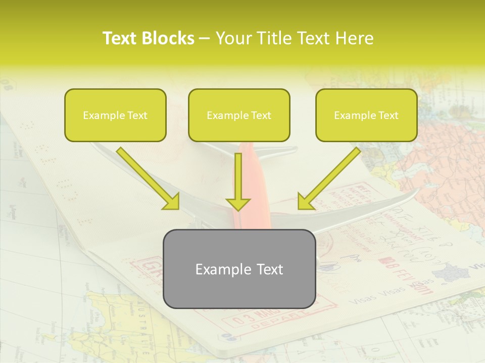 Plane Passport World PowerPoint Template