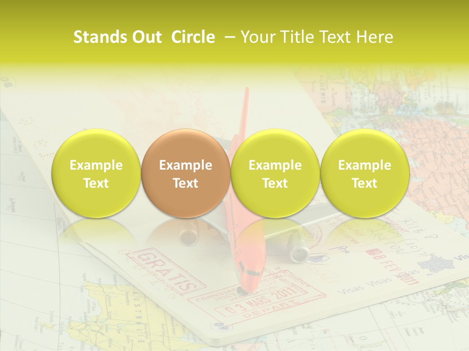 Plane Passport World PowerPoint Template