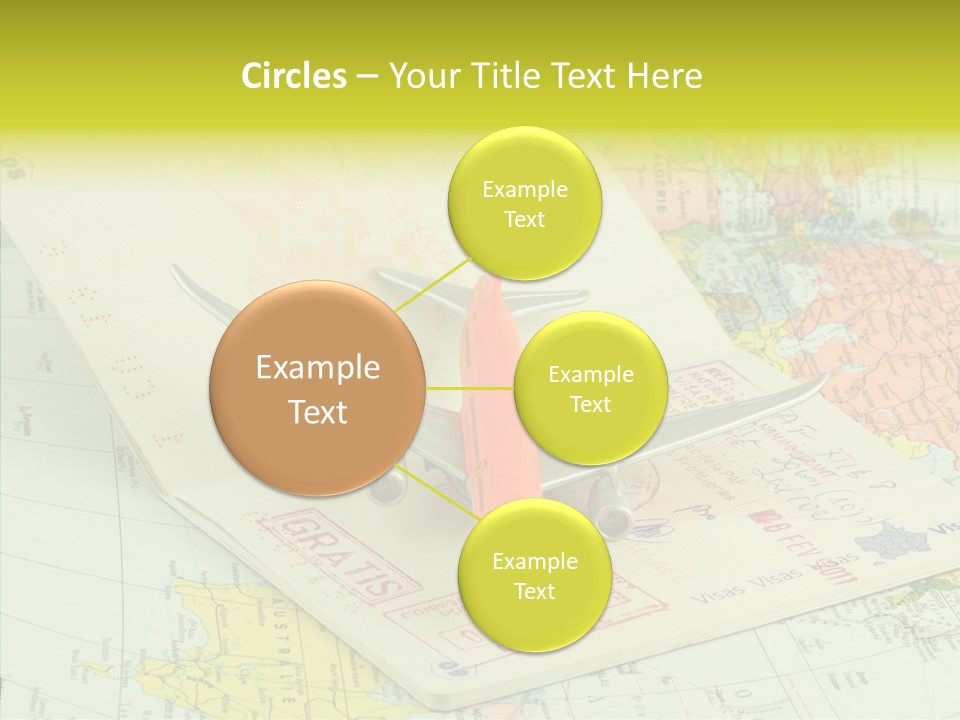 Plane Passport World PowerPoint Template