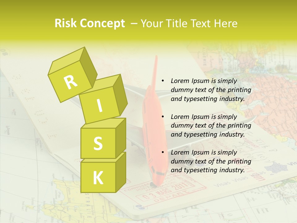 Plane Passport World PowerPoint Template