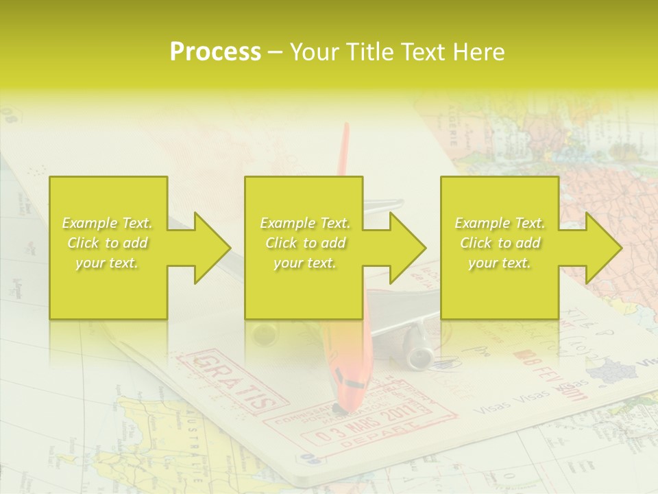 Plane Passport World PowerPoint Template