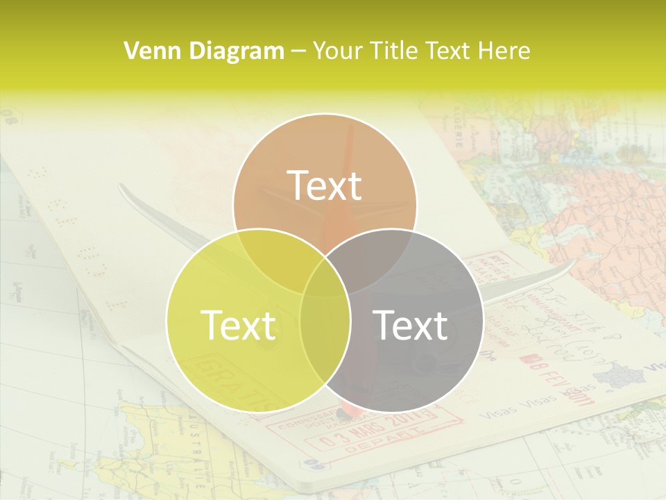 Plane Passport World PowerPoint Template
