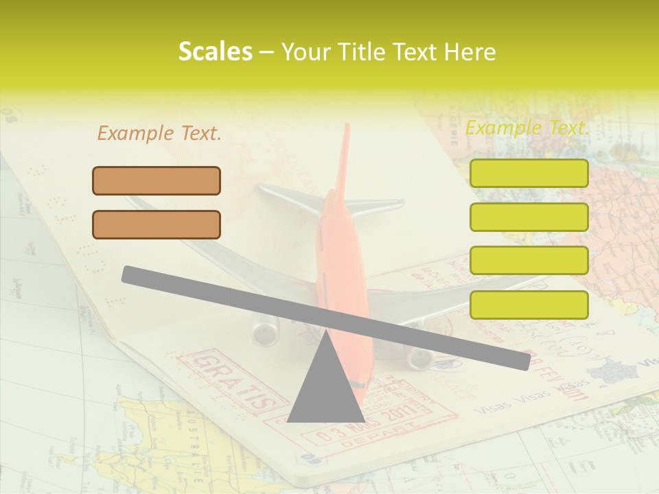 Plane Passport World PowerPoint Template