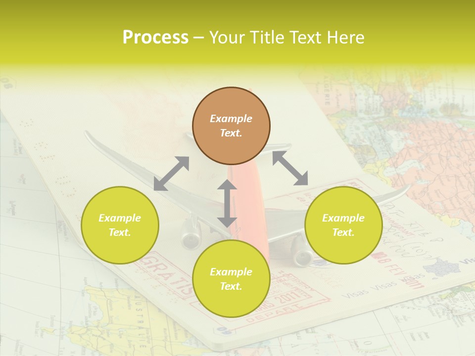 Plane Passport World PowerPoint Template