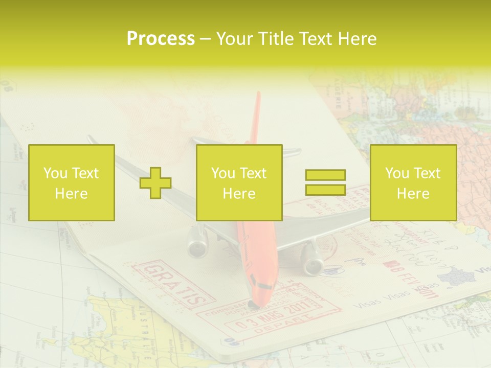 Plane Passport World PowerPoint Template
