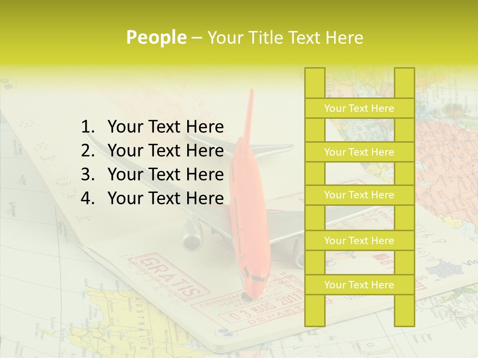 Plane Passport World PowerPoint Template