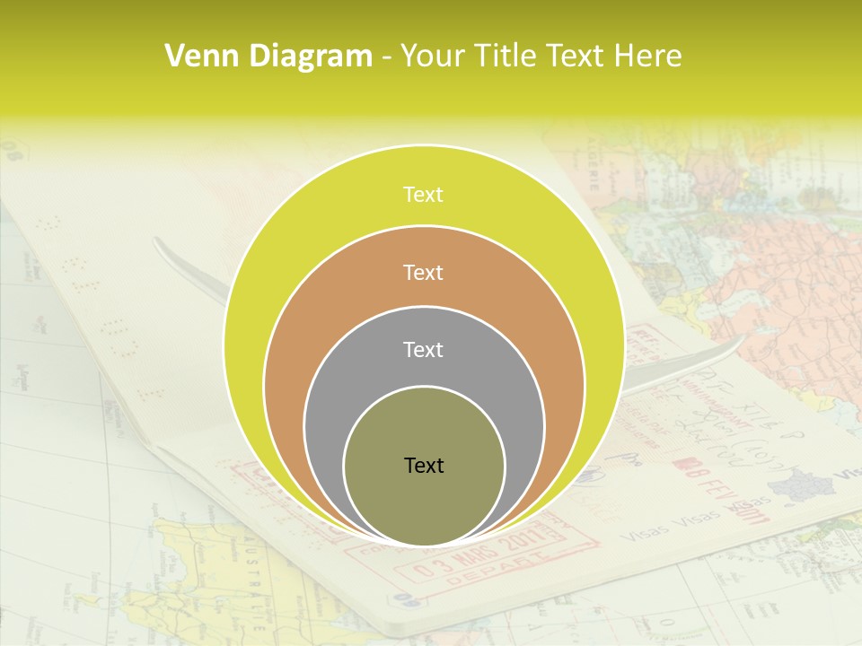 Plane Passport World PowerPoint Template
