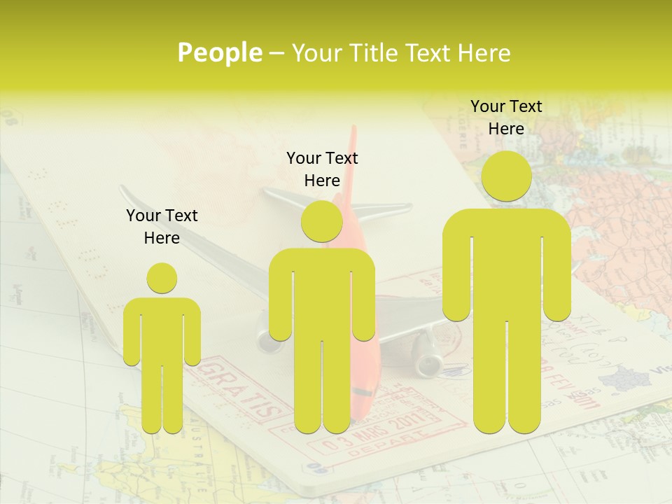 Plane Passport World PowerPoint Template