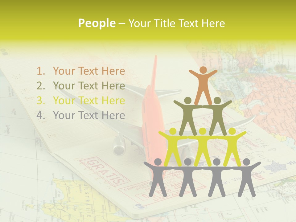 Plane Passport World PowerPoint Template