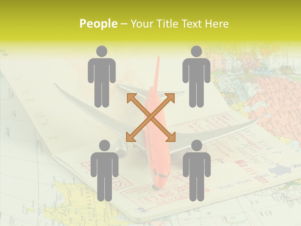 Plane Passport World PowerPoint Template