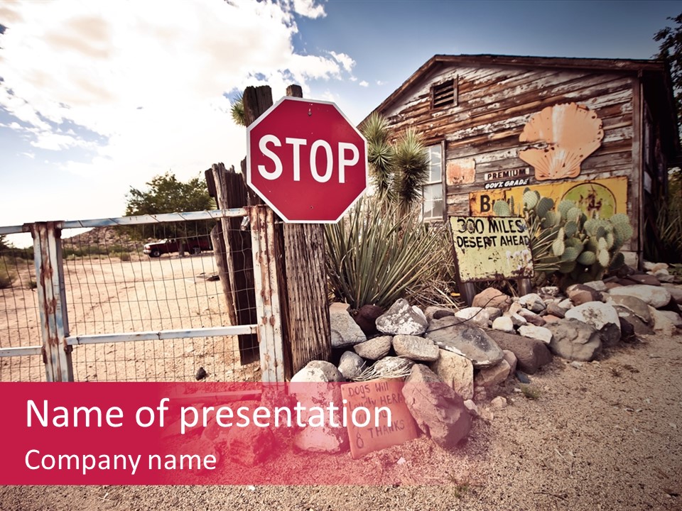 Abandoned Drive Garage PowerPoint Template