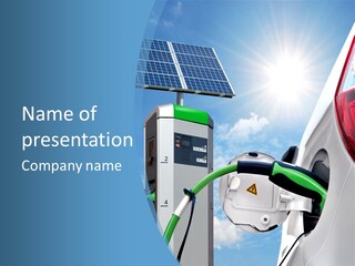 Car Pump Photovoltaic PowerPoint Template