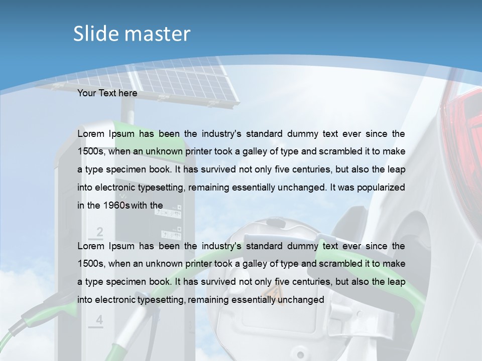 Car Pump Photovoltaic PowerPoint Template