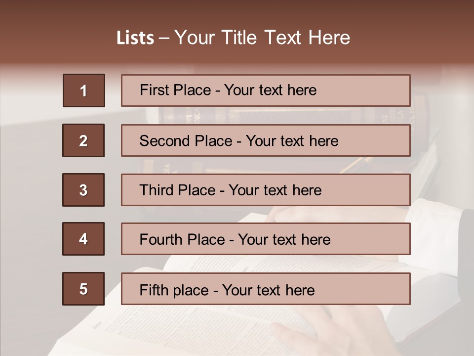 Lawyer Book Hand PowerPoint Template