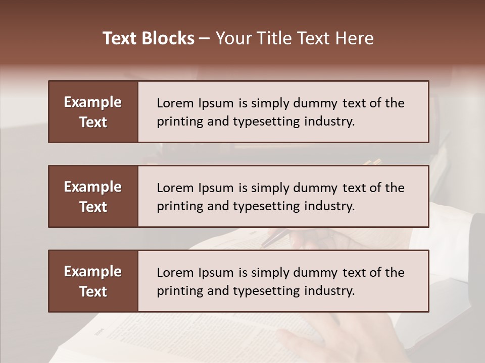 Lawyer Book Hand PowerPoint Template