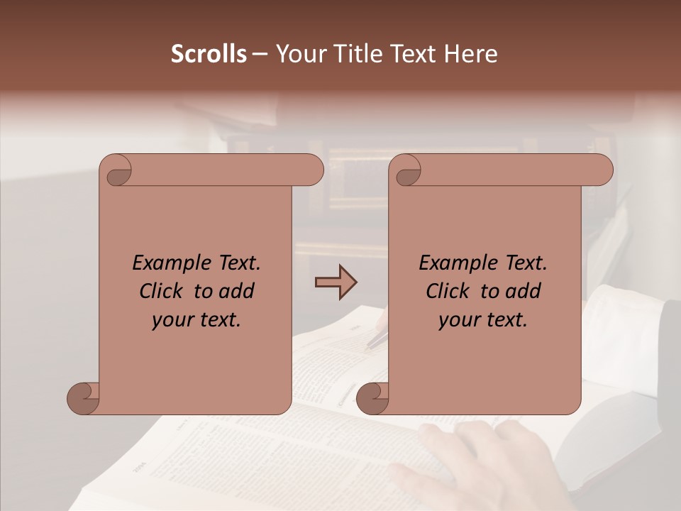 Lawyer Book Hand PowerPoint Template