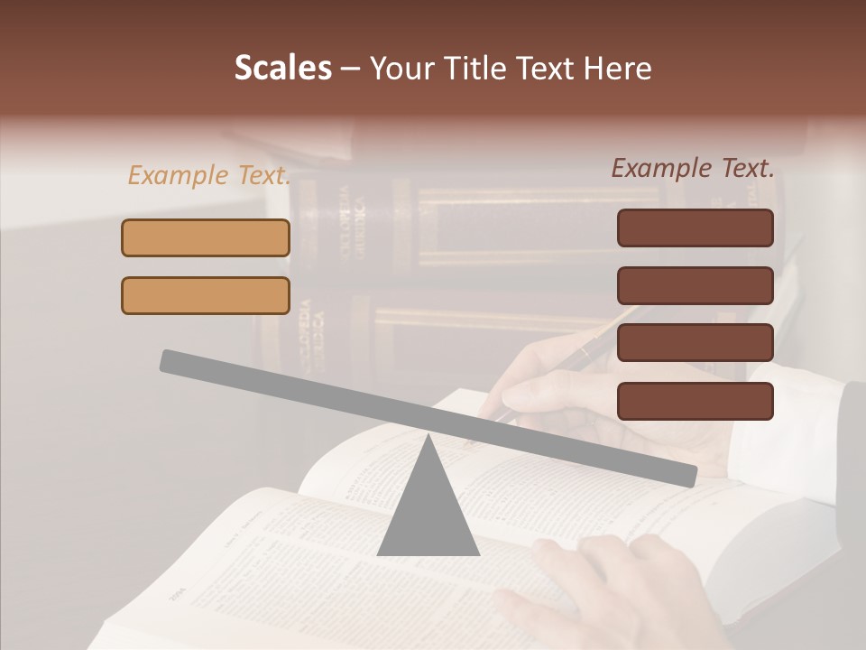 Lawyer Book Hand PowerPoint Template