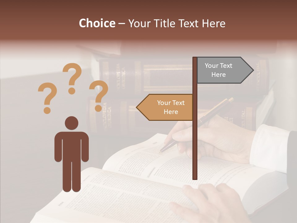 Lawyer Book Hand PowerPoint Template
