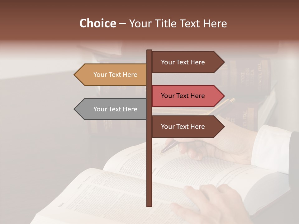 Lawyer Book Hand PowerPoint Template