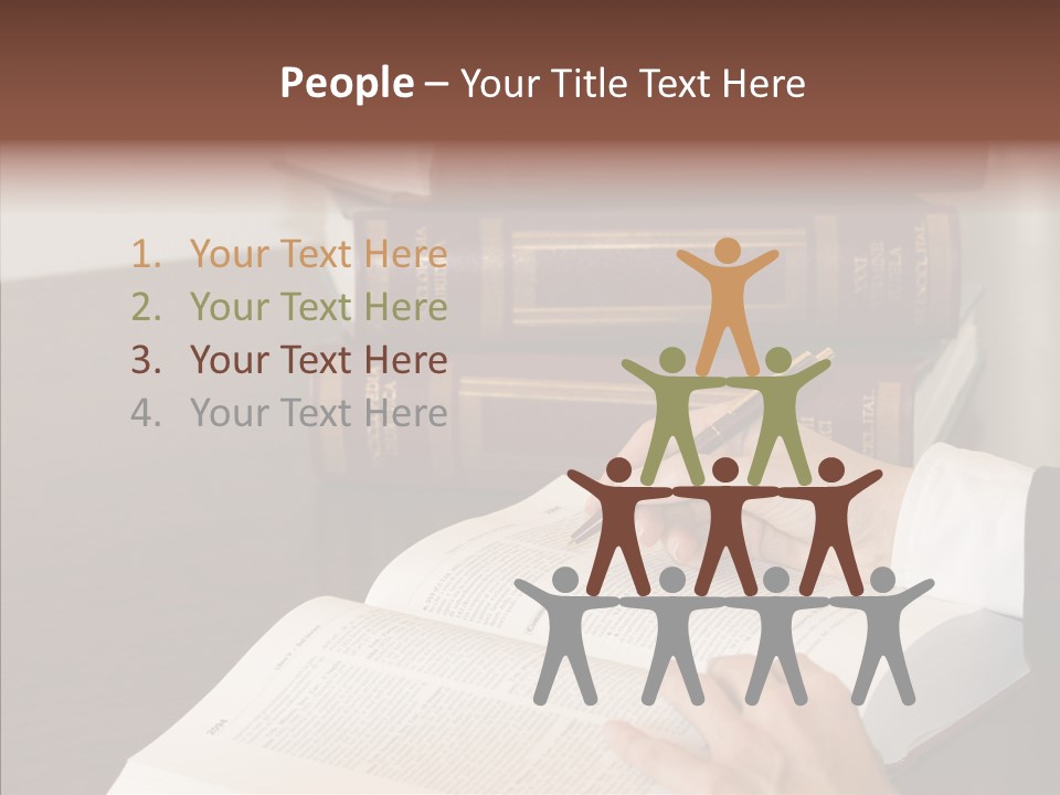 Lawyer Book Hand PowerPoint Template