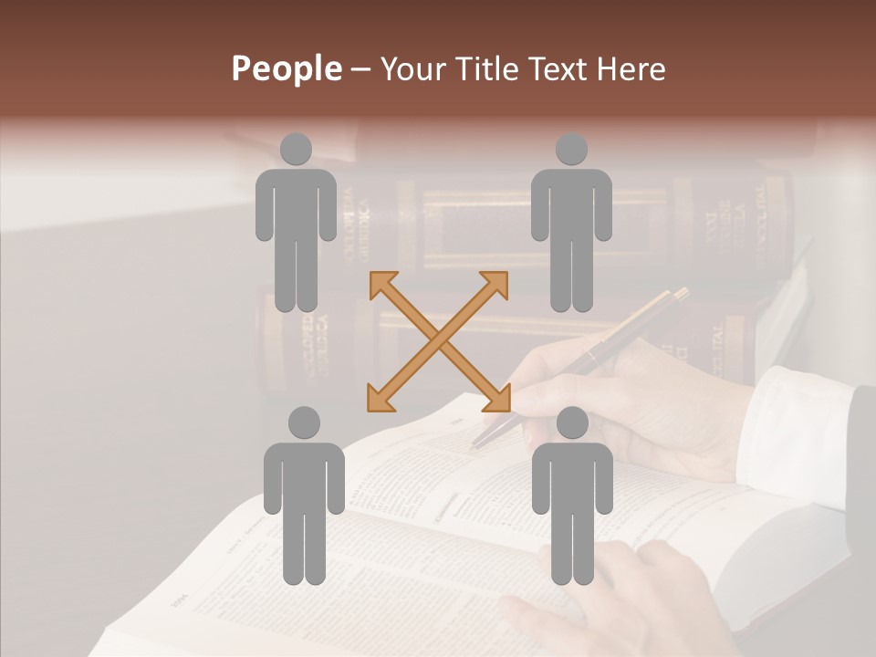 Lawyer Book Hand PowerPoint Template