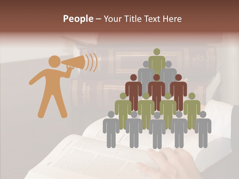 Lawyer Book Hand PowerPoint Template