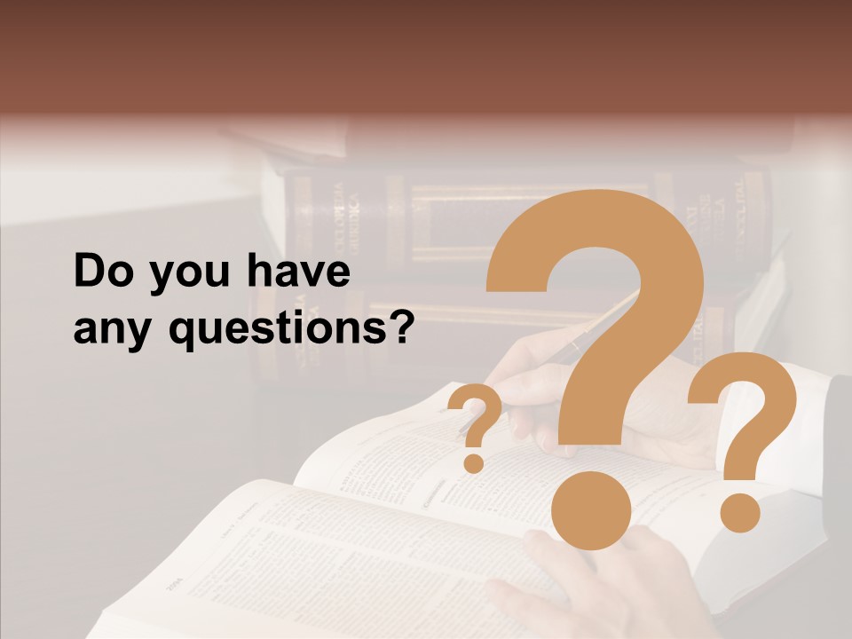 Lawyer Book Hand PowerPoint Template