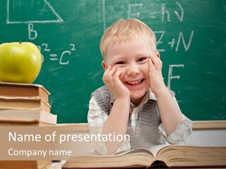 Innocence Boy Think PowerPoint Template