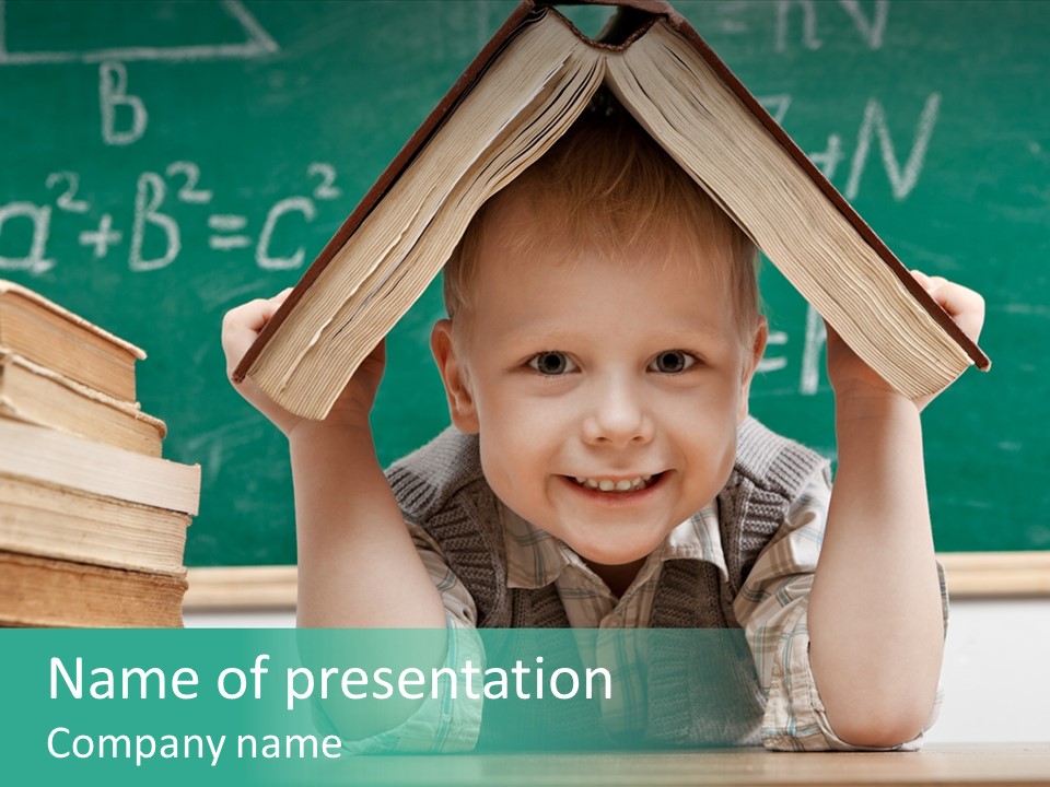 Education Boy Indoor PowerPoint Template