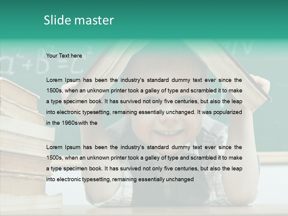 Education Boy Indoor PowerPoint Template