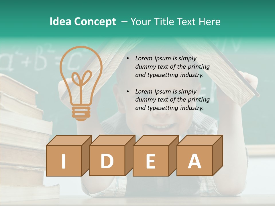 Education Boy Indoor PowerPoint Template