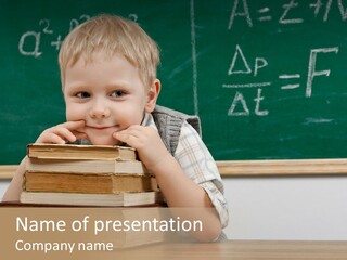 Boy Pupil Elementary PowerPoint Template