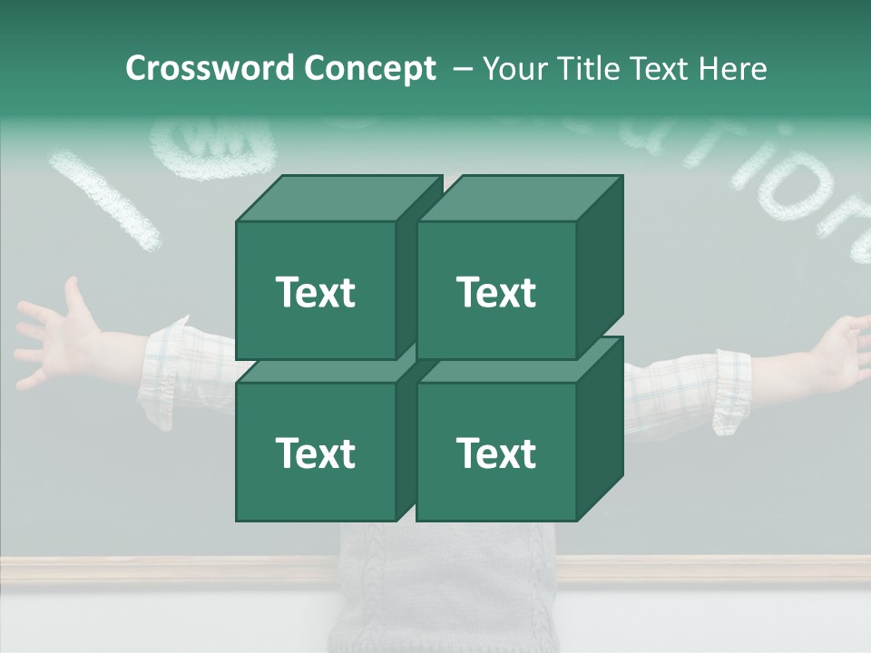Male Green Desk PowerPoint Template