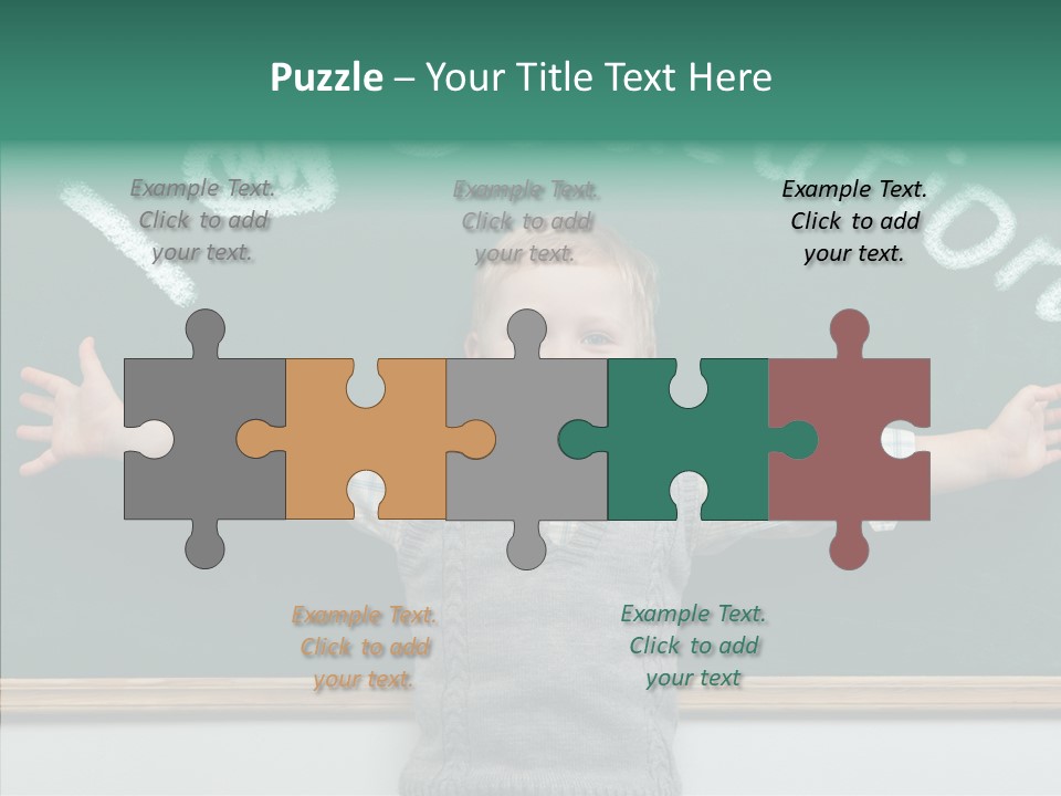 Male Green Desk PowerPoint Template