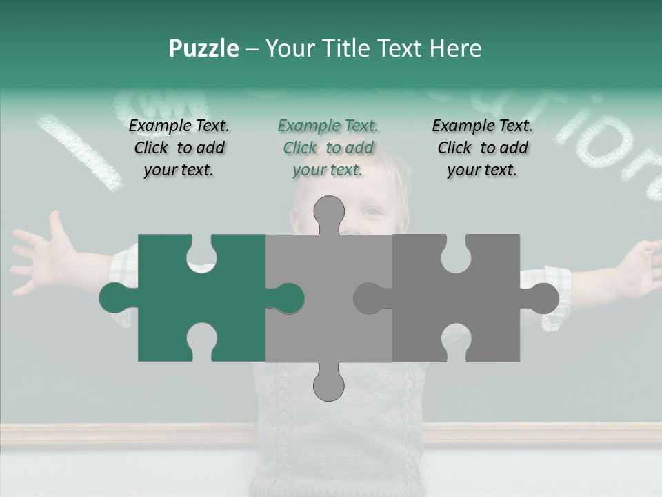 Male Green Desk PowerPoint Template