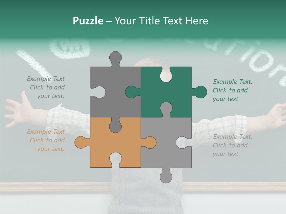 Male Green Desk PowerPoint Template