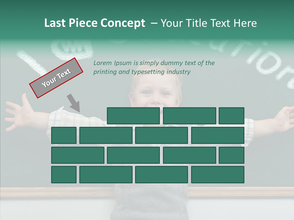Male Green Desk PowerPoint Template