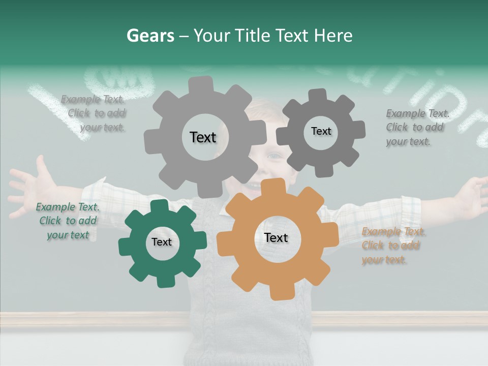 Male Green Desk PowerPoint Template