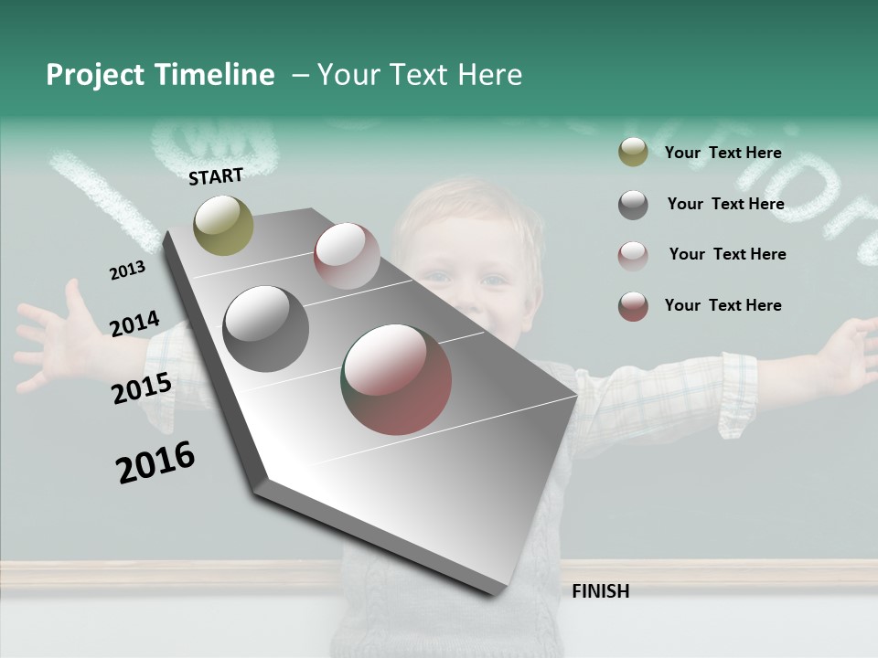 Male Green Desk PowerPoint Template