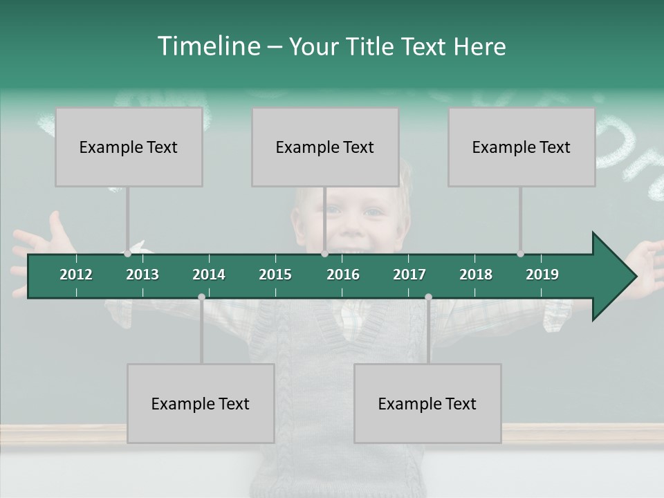 Male Green Desk PowerPoint Template