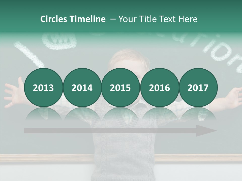 Male Green Desk PowerPoint Template