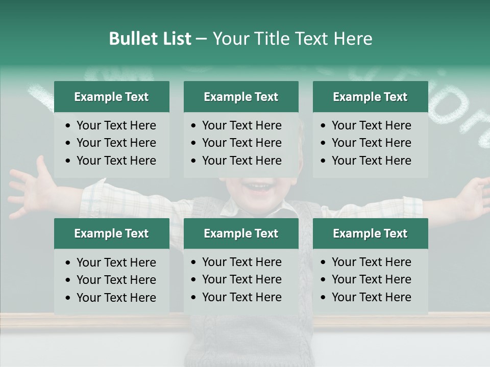 Male Green Desk PowerPoint Template