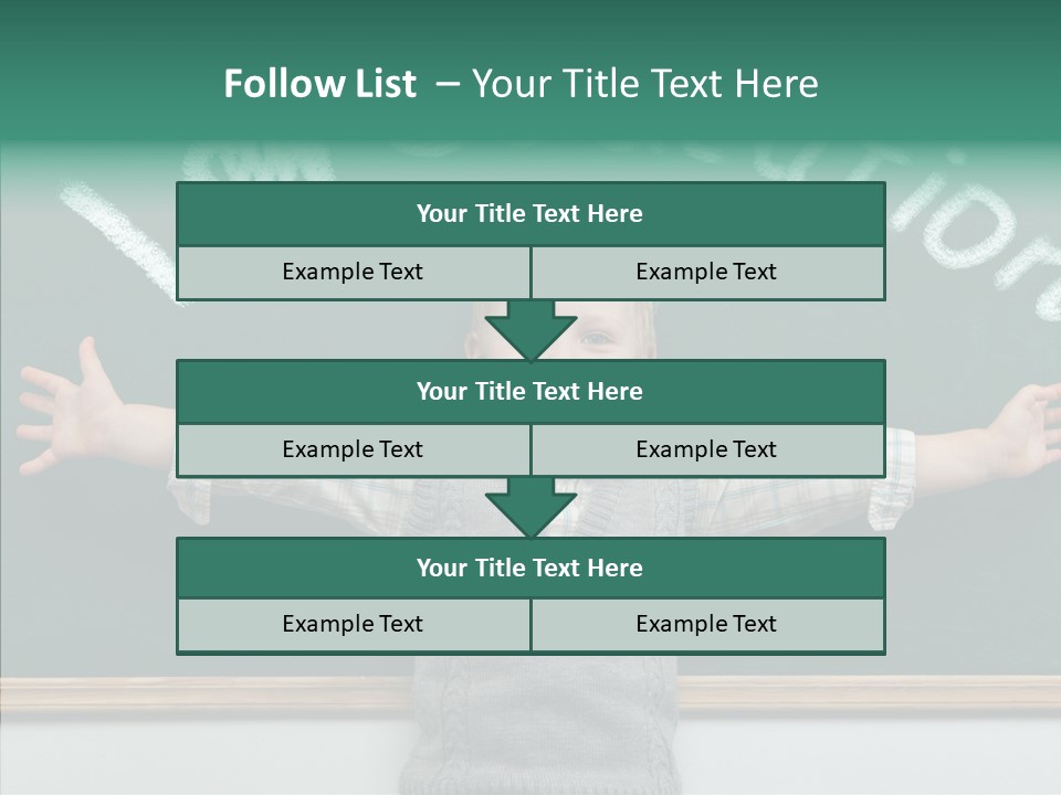 Male Green Desk PowerPoint Template