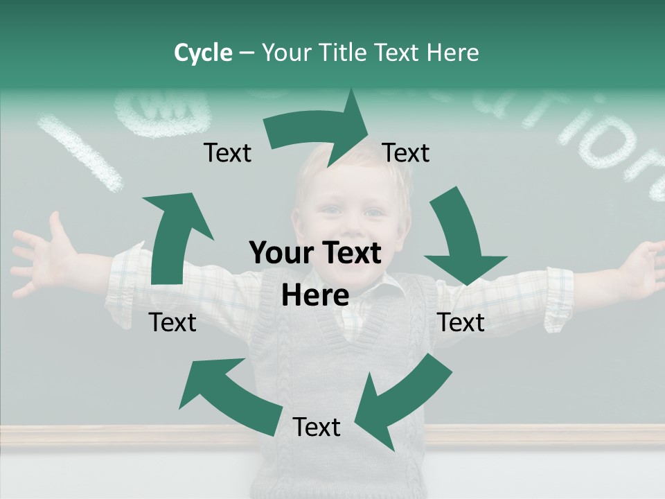 Male Green Desk PowerPoint Template