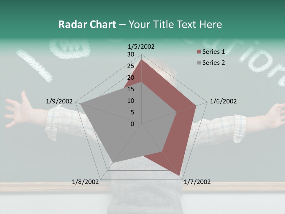 Male Green Desk PowerPoint Template