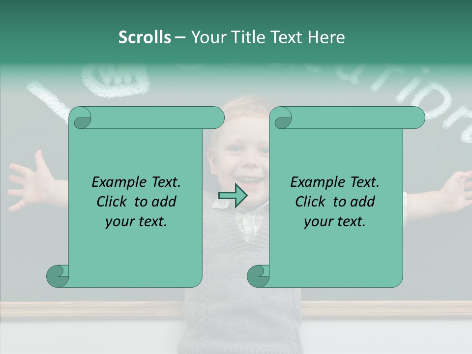 Male Green Desk PowerPoint Template